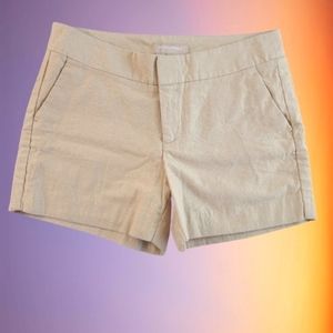 Banana Republic Size 2 High Waisted Linen Metallic Blend Shorts
